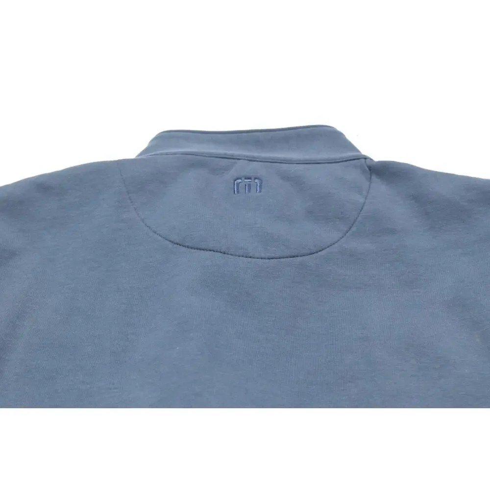 Travis Mathew Sweater Mens Large Blue Full-Zip Long Sleeve Stretch Classic Golf